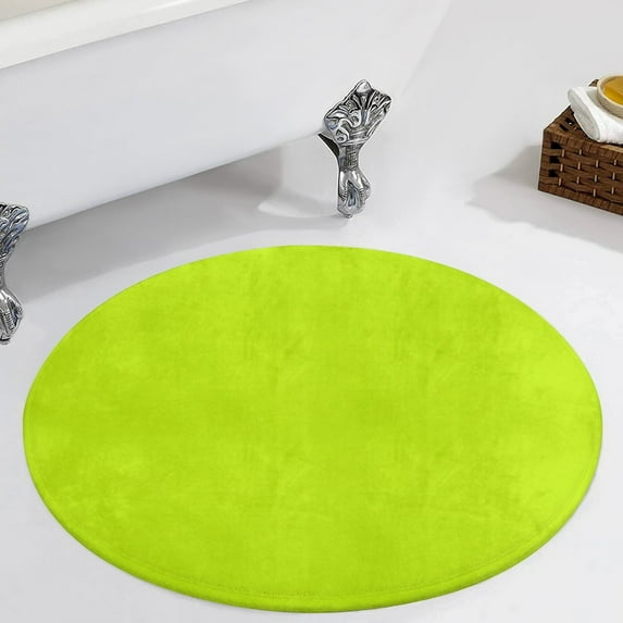 Bitter Lime Neon Green Yellow Solid Color Round Area Rugs for Bedroom Living Room, 2FT Soft Comfy Indoor Circle Carpets, Carpet Home Decor Floor Mat