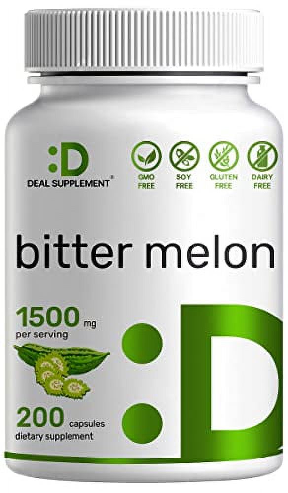 Bitter Melon 1500mg, 200 Capsules, Wild Bitter Melon Fruit Extract