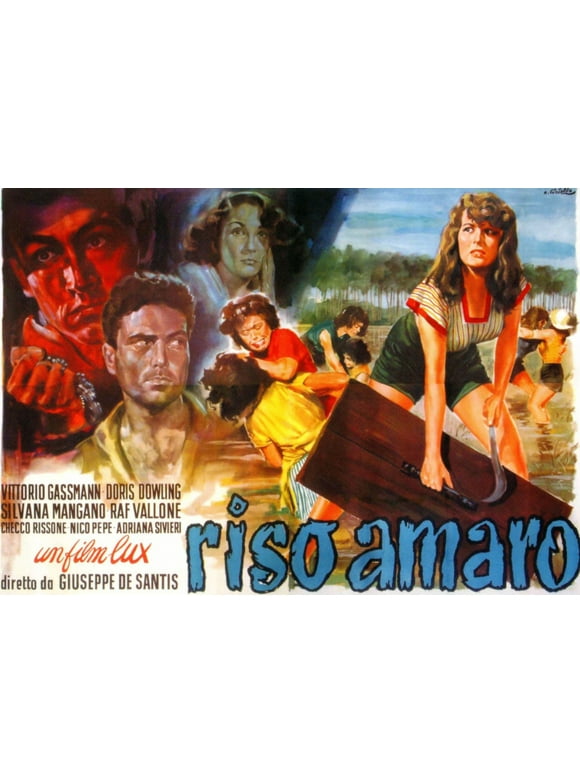 Bitter Rice (Aka Riso Amaro) L-R: Vittorio Gassman Raf Vallone Doris Dowling Silvana Mangano On Italian Poster Art 1949 Movie Poster Masterprint (14 x 11)