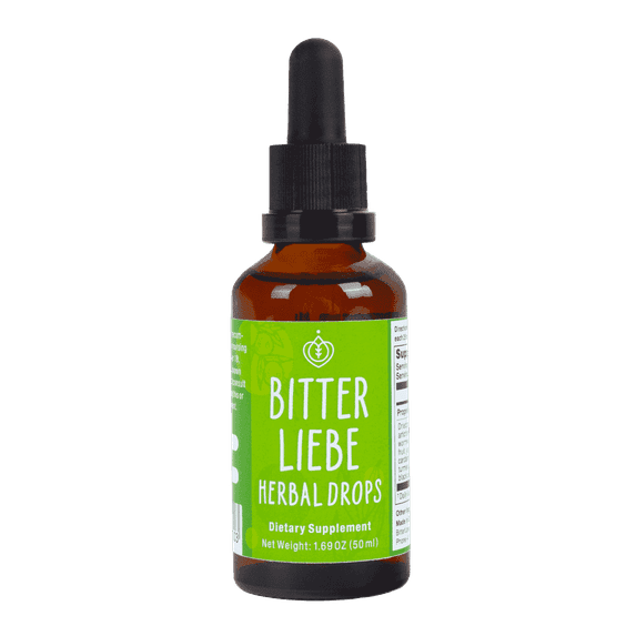 BitterLiebe Digestive Gut Herbal Drops with 15 bitter herbs, 1.7 fl oz