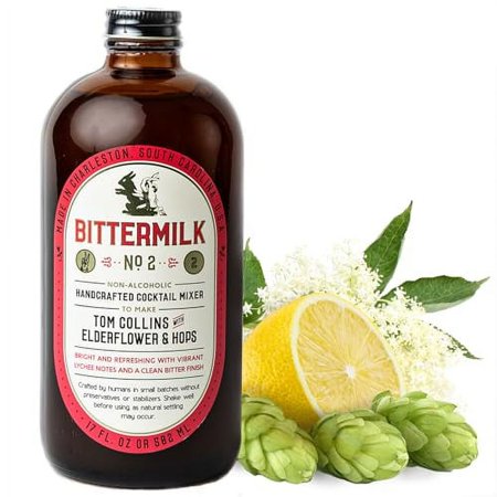 Bittermilk No.2 Tom Collins Mix with Elderflower & Hops â€“ Tom Collins Drink Mixer - All Natural Handcrafted Cocktail Mixer â€“ Just Add Vodka or Gin, Makes 17 Cocktails