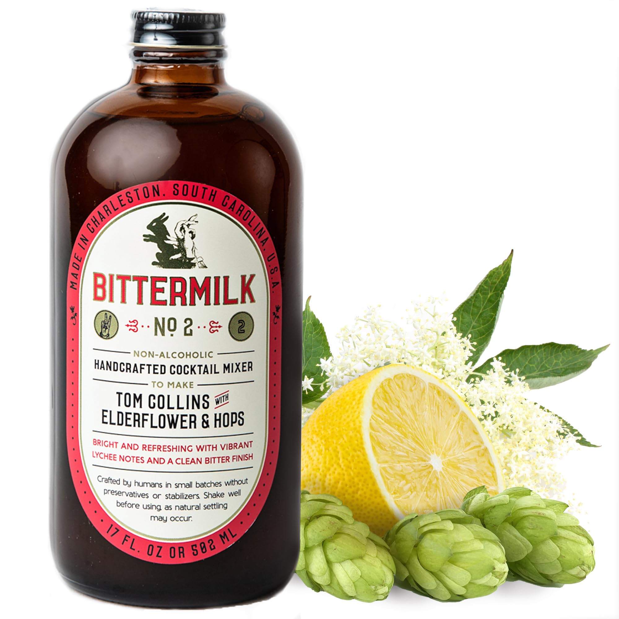 Bittermilk No.2 Tom Collins Mix With Elderflower & Hops Tom Collins Drink Mixer All Natural