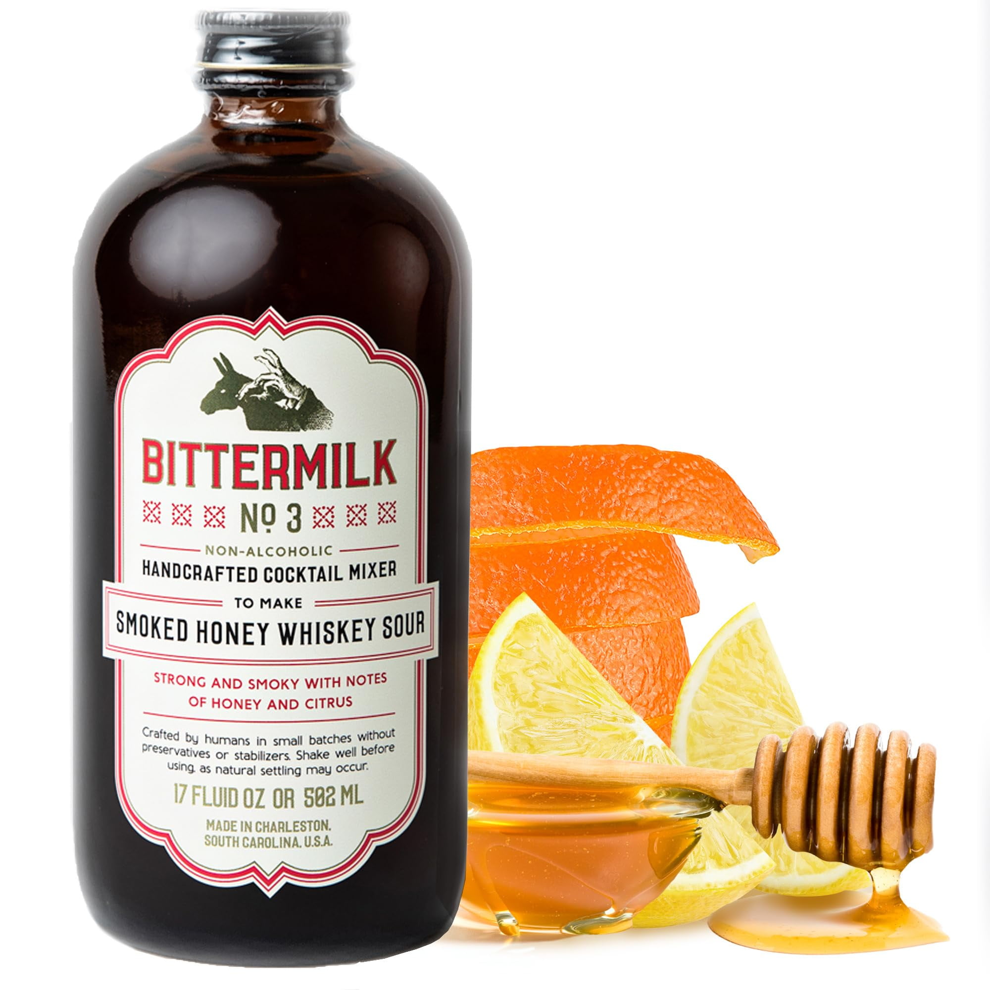 Bittermilk No.3 Smoked Honey Whiskey Sour Mix for Cocktails â€“ All Natural NonAlcoholic