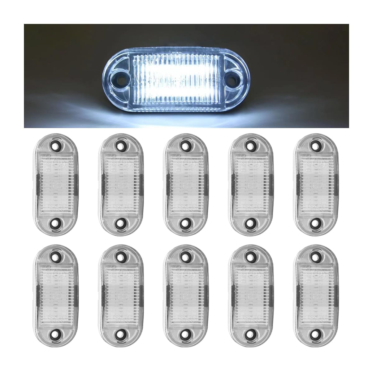 Tallew 20-Piece LED Marker Lights (2.5 Inch) - Waterproof Amber & Red Clearance Lights For Trailer, RV, Truck, Boat