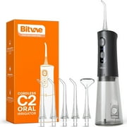 Bitvae Cordless Oral Irrigator Water Flosser with 3 Modes and 6 Jet Tips for Deep Cleaning at Home