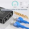 Biudunm Splitter 1 to 2 High Speed 1000Mbps Network Splitter