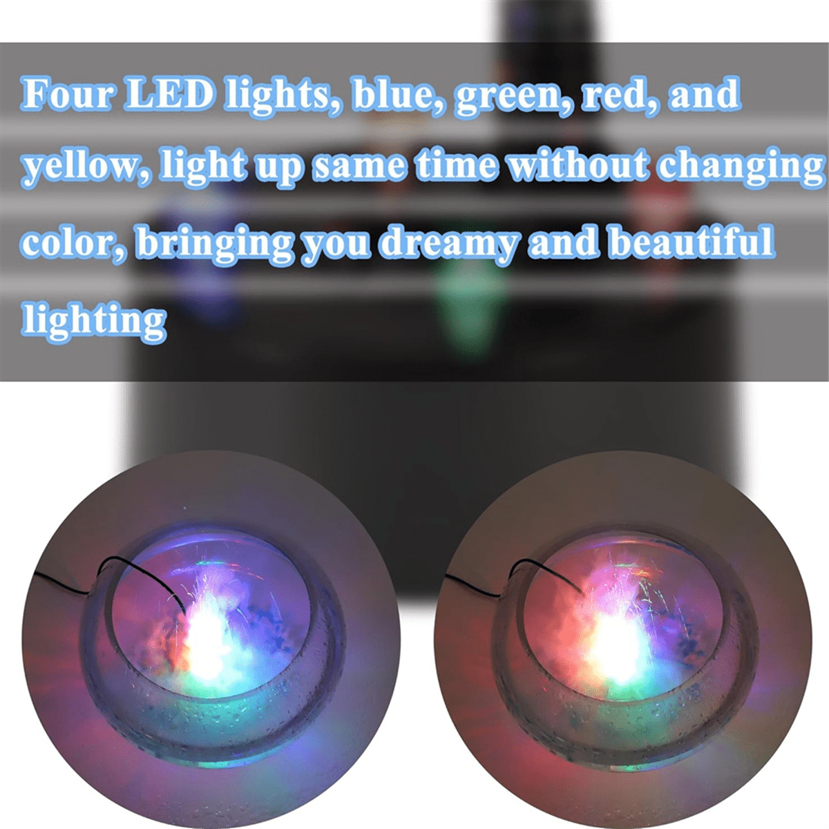 Biudunm Mist Maker, USB Port 4 Color LED Lights Mini Mister Fog Machine