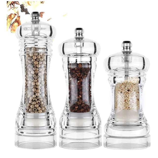 Biudunm Pepper Grinder Acrylic Salt and Pepper Shakers Adjustable