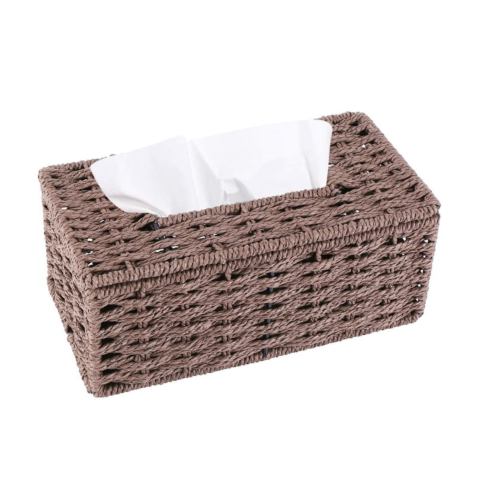 Rattan Tissue Box, Vintage Napkin Holder, Case Clutter Storage