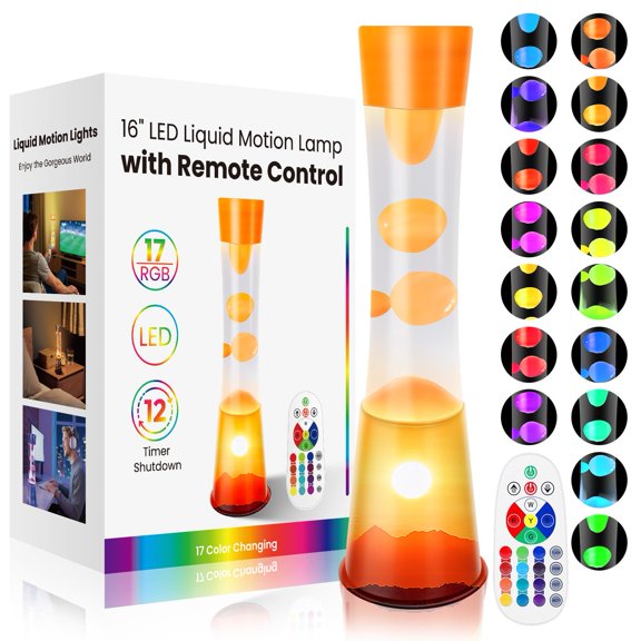 Biulazyda Sunset Liquid Motion Lamp, 15.5-inch Color Changing LED Lamp, Smart Timer Remote Controlled Mood Lighting, Sleep-Enhancing Atmosphere Night Light Christmas Gifts Y101