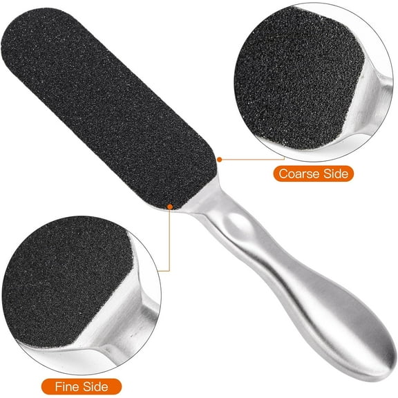 Biutee Foot File for Dead Skin Pedicure Foot Files Callus Remover Professional Sandpaper Pedicure Tools Reusable Stainless Steel Double Sided Foot Rasp Foot Scrubber Pedicure with 12 Replaceable Pads
