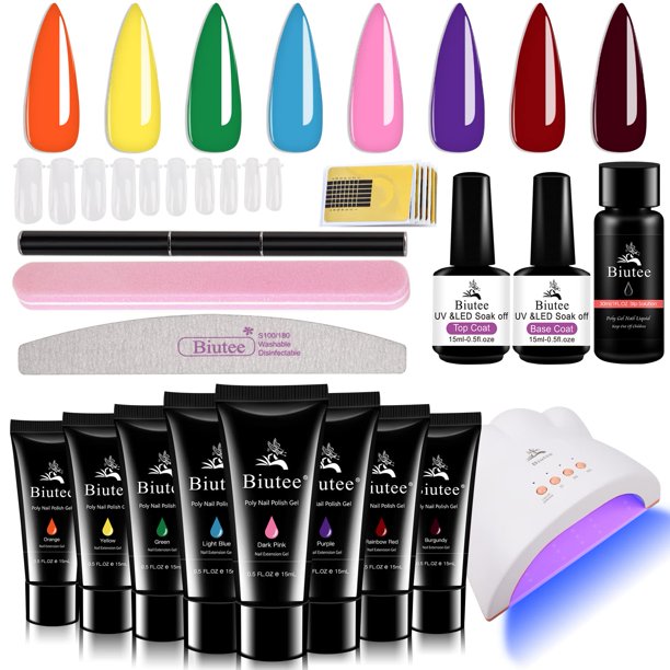 Biutee Gel Nail Polish Kit with Uv Light 8 Colors Gel Polish Starter