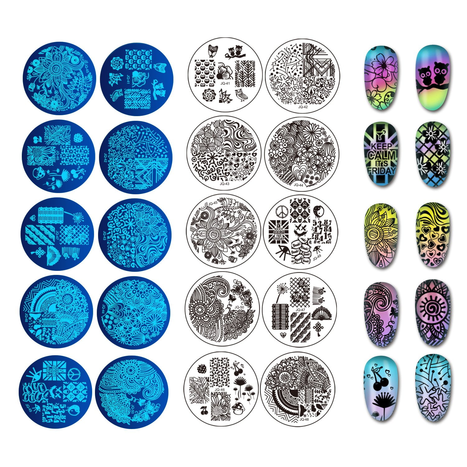 Biutee Nail Stamper Kit 10 Nail Stamping Plates 1 Stamper 1 Scraper 1