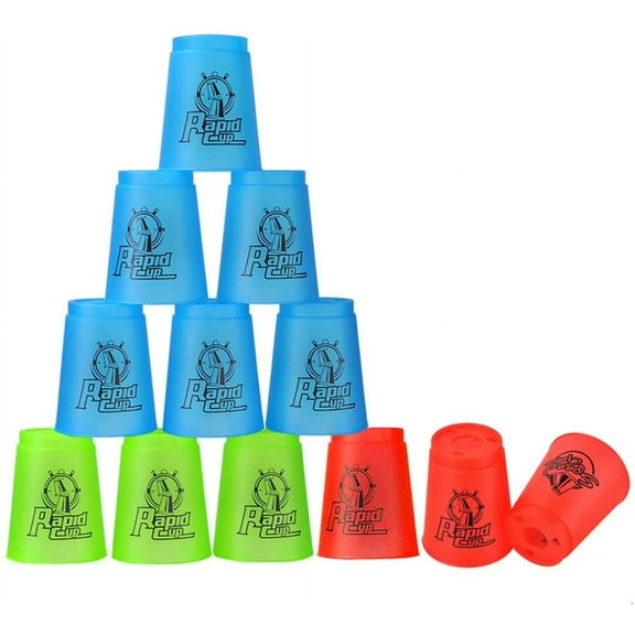 Biutee Quick Stack Cups, 12 Pack Stacking Cups Game Toy Stackable Cups with 15 Stack Ways Classic Stack Toy Speed Training Game Fun Toys Christmas Gift,Deal on Sale Clearance
