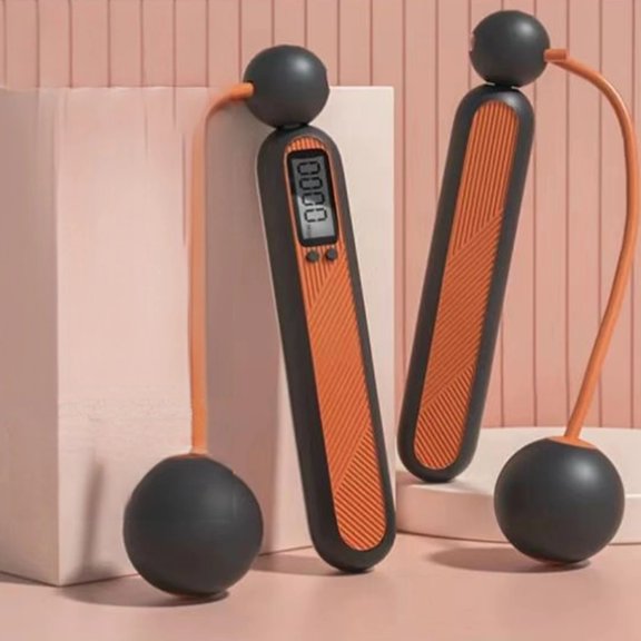 Biutsiun Jump Rope for Fitness, Skipping Rope with Counter,Heavy Handles,Cordless Jumping Rope for Men Women Kids Fitness Exercise Training,orange,small ball