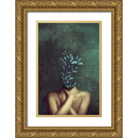 Bivolarska, Sima 11x14 Gold Ornate Wood Framed with Double Matting Museum Art Print Titled - In My Head Butterflies