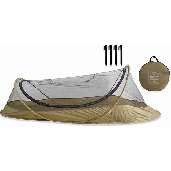 Bivy Tent Lightweight Single Person Sleeping Net System for Outdoors Camping Survival Hiking Backpack Mesh Protection Color Dark Earth