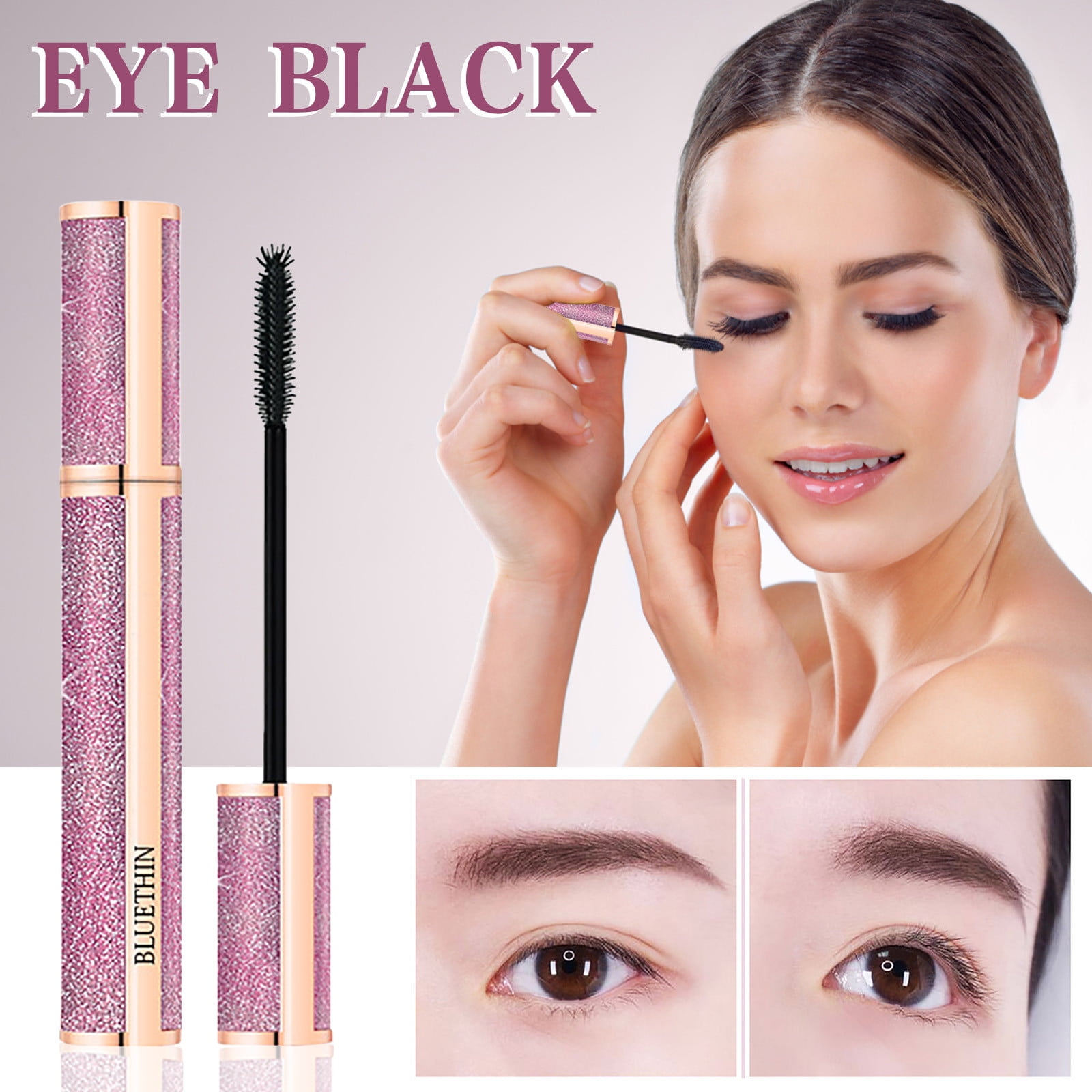 Biweutydys Black Black Frizz Curl, Makeup Natural Makeup Eye Black