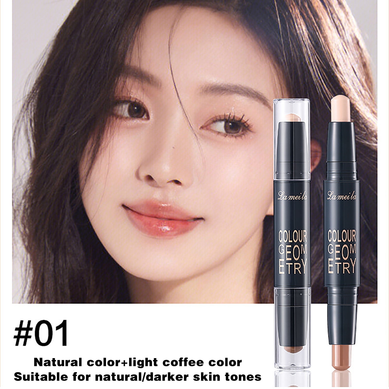 Biweutydys High Gloss Dressing Stick Female Double Headuse Nose Shadow