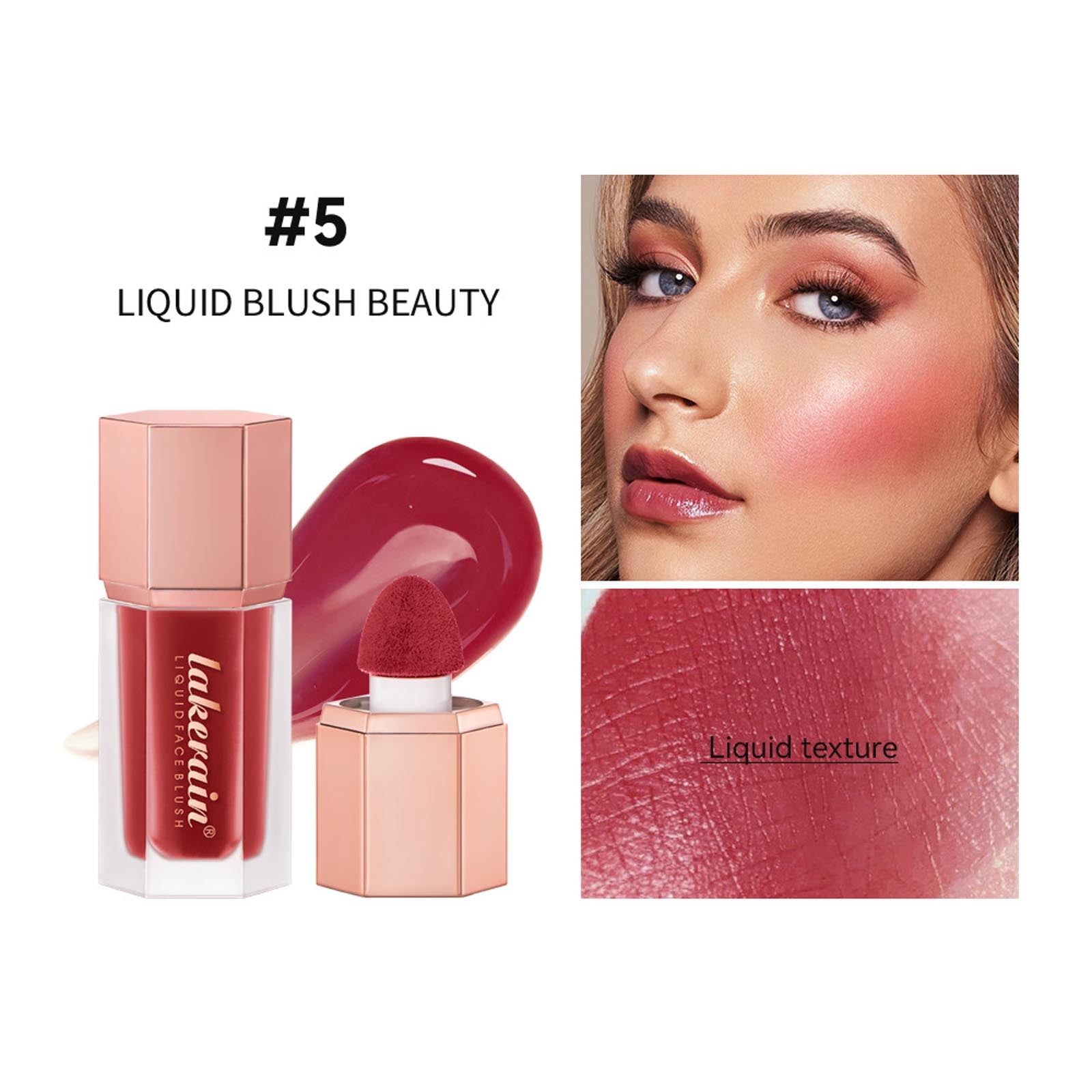 Biweutydys Liquid Blush Makeup For Cheeks Soft Cream Blush Wand With