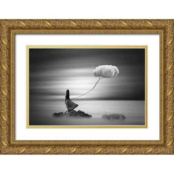 Biwit, Mark 24x17 Gold Ornate Wood Framed with Double Matting Museum Art Print Titled - Holding On To The Past