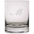 thumbnail image 1 of Bix Script Etched Monogram 11oz StolzleNew York Crystal Rocks Glass Letter M, 1 of 1