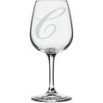 thumbnail image 1 of Bix Script Etched Monogram All Purpose 12.75oz Libbey Wine Glass Letter C, 1 of 1
