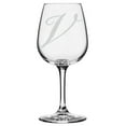 thumbnail image 1 of Bix Script Etched Monogram All Purpose 12.75oz Libbey Wine Glass (Letter V), 1 of 1