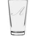 thumbnail image 1 of Bix Script Etched Monogram All Purpose 16oz Libbey Pint Glass Letter A, 1 of 1