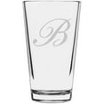 thumbnail image 1 of Bix Script Etched Monogram All Purpose 16oz Libbey Pint Glass Letter B, 1 of 1