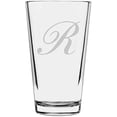thumbnail image 1 of Bix Script Etched Monogram All Purpose 16oz Libbey Pint Glass Letter R, 1 of 1