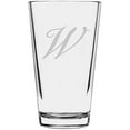 thumbnail image 1 of Bix Script Etched Monogram All Purpose 16oz Libbey Pint Glass Letter W, 1 of 1