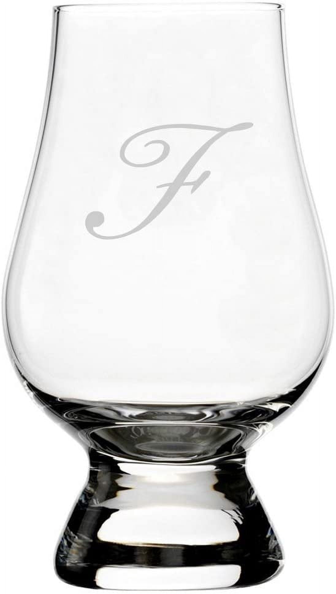 Bix Script Etched Monogram Glencairn Crystal Whisky Glass Letter F ...
