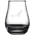 thumbnail image 1 of Bix Script Etched Monogram Spey Dram Whisky Tasting Glass Letter A, 1 of 2