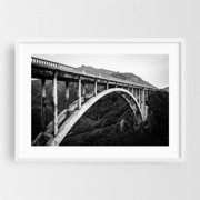 Bixby Bridge B&W - Big Sur California Photography White Framed Wall Art Print 24 x 36 inches