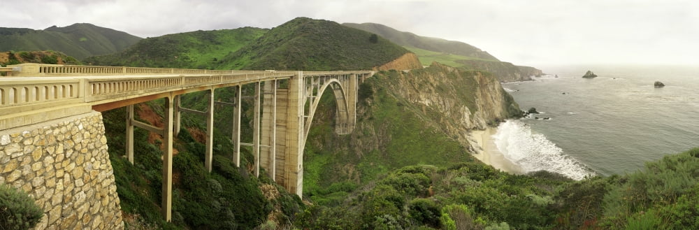 Bixby Bridge on the Big Sur coast of California USA Canvas Art - Panoramic Images (36 x 12)