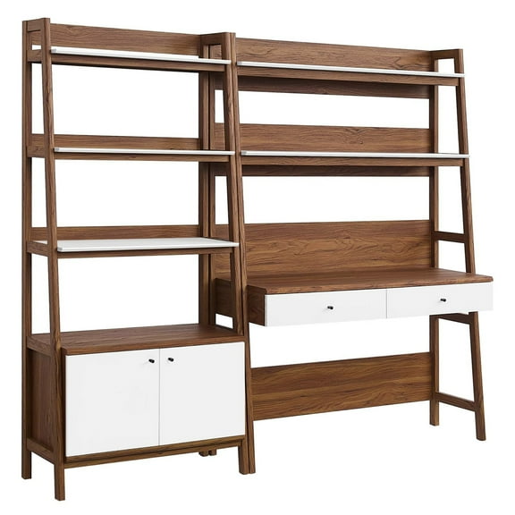 Bixby Collection: Wood Desk and Bookshelf Set for Home Office