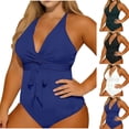 thumbnail image 1 of Bixock Bathing Suits for Women,Tankini Swimsuits for Women,Swimsuits for Women Solid Color Slim 2 Piece Swimsuit Vacation Bikini Set with Chest Pad Swimwear Swimsuits, 1 of 6