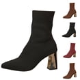 thumbnail image 1 of Bixock Boots for Women Mid Heel Short Boots Large Size Pointed Toe Slip On Stretch Sock Boots Comfortable Warm Daily Wear Fall Women Shoes, 1 of 9
