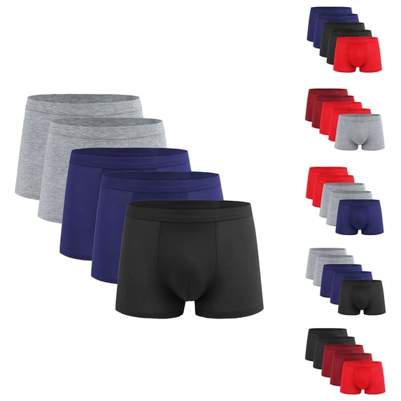 Bixock Boxer Briefs for Men,Men's Underwear Big Size High Stretch Soft Breathable 5-Pack Briefs