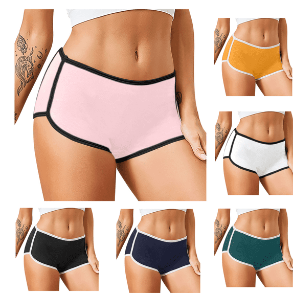 Bixock Boxer Shorts for Women,Underwear for Women,Solid Color Breathable Sports Boyshort Style Color Soft Comfortable Ladies Underwear Briefs