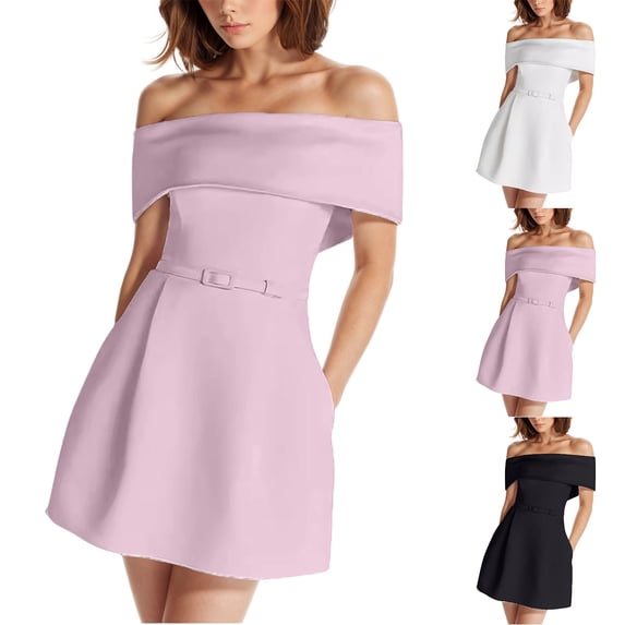 Bixock Casual Dresses for Women,Women's Plus Size Dresses,Dresses for Women One Shoulder Long Sleeve Solid Bodycon Dress with Open Back Evening Dresses
