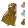 thumbnail image 1 of Bixock Casual Dresses for Women,Women's Plus Size Dresses,Dresses for Women Sleeveless Round Neck Vintage Floral Print Ruffle Hem Flowy Beach Cover Up Dresses, 1 of 6