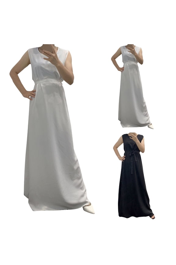 Casual Dresses for Women,Women's Plus Size Dresses,Dresses for Women Long Sleeve Maxi Dress with Belt Islamic Modest Wear Inner Lining Dresses