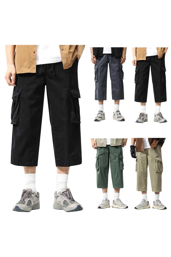 Casual Pant for Men,Cargo Short Pants for Men,Men's Solid Color Twill Chino Shorts with Button and Zip Closure Front Pockets Smart Casual- Pants