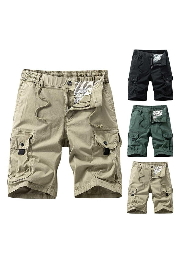 Casual Pant for Men,Cargo Short Pants for Men,Men's Solid Color Canvas Work Shorts with Pockets and Loop Carpenter- Pants