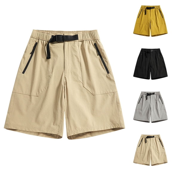 Bixock Casual Pant for Men,Cargo Short Pants for Men,Men's Solid Color Stretch Shorts with Elastic Drawstring Waist and Side Pockets able Sleep Pants
