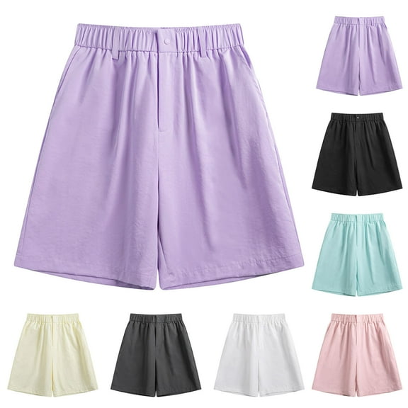 Bixock Casual Pant for Men,Short Pants for Men,Men's Solid Color Chino Pants with Button and Zip Closure Front Pockets Casual Flat Front Shorts