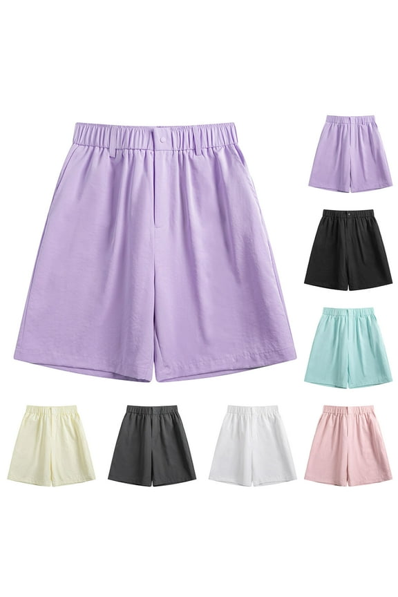 Casual Pant for Men,Short Pants for Men,Men's Solid Color Chino Pants with Button and Zip Closure Front Pockets Casual Flat Front Shorts