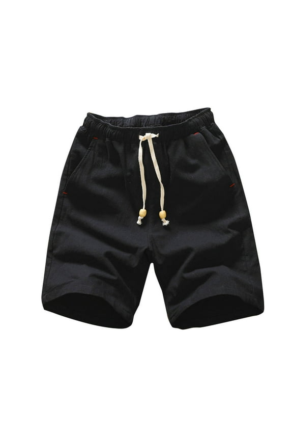 Casual Pant for Men,Short Pants for Men,Men's Solid Color Pants with Elastic Waist and Kangaroo Pocket Home Shorts